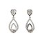 Pendientes Lineargent plata y circonitas para mujer doble gota en un nudo